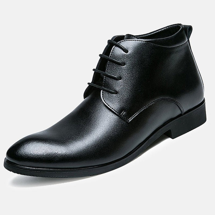 Antonios Italy Genuine Leather Boots Men - AntoniosClothing - Black Lace-up Spring