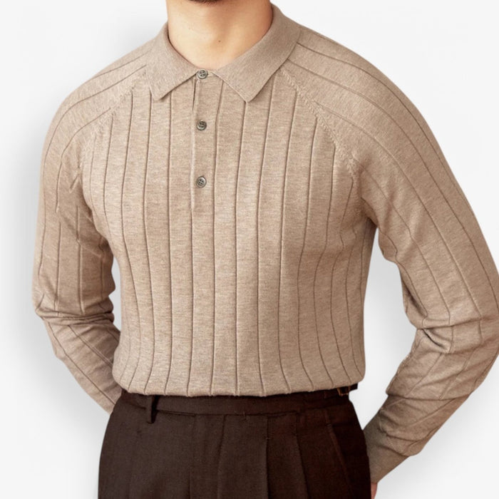 Woolblend sweater italian old money - AntoniosClothing - Camel