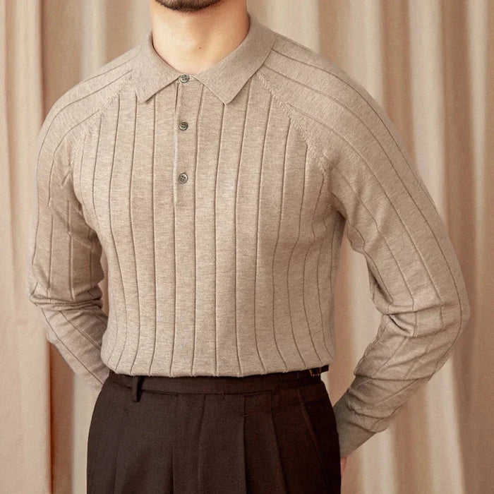 Woolblend sweater italian old money - AntoniosClothing - Camel