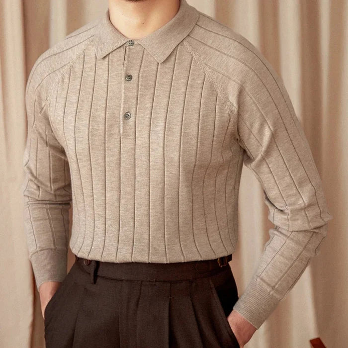 Woolblend sweater italian old money - AntoniosClothing - Camel