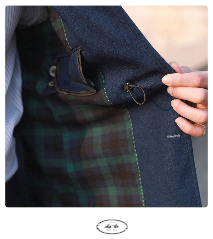 Antonios Italian Coat Men - AntoniosClothing - Denim Blue