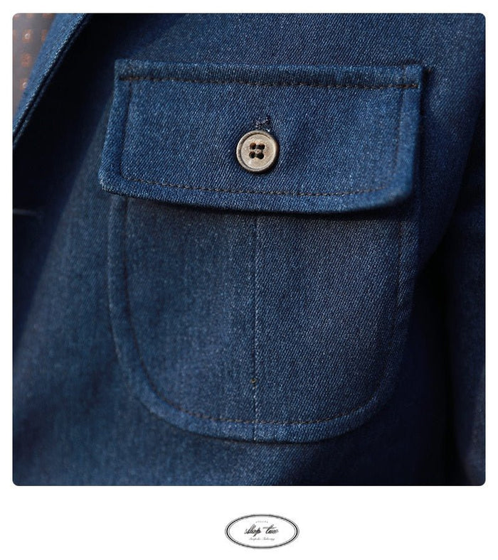 Antonios Italian Coat Men - AntoniosClothing - Denim Blue