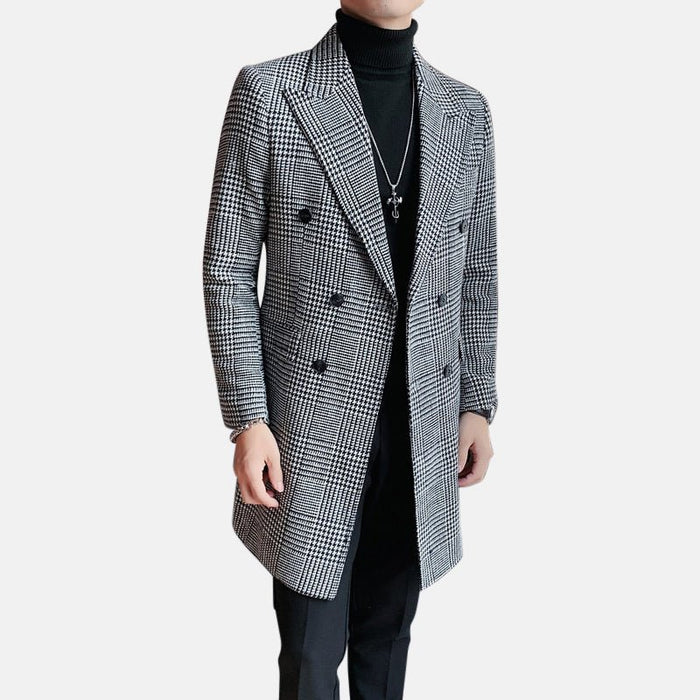 Antonios Patchwork Long Coat Men - AntoniosClothing - Grey