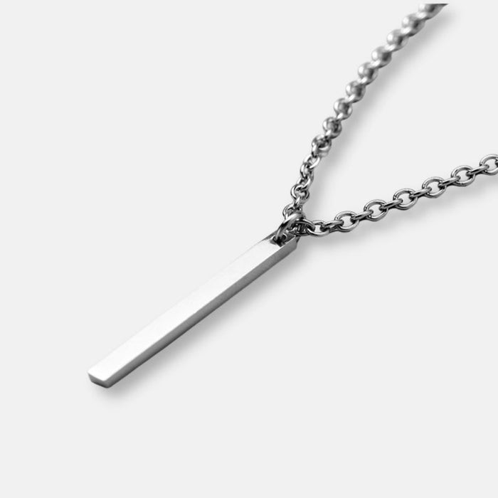 Antonios Minimalist Stainless Steel Necklace Men - AntoniosClothing - Silver minimalist