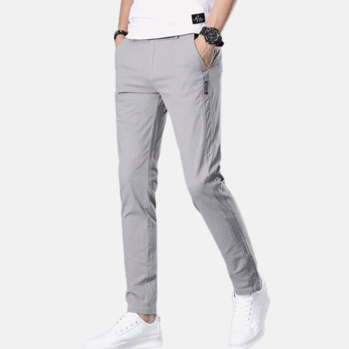 Antonios Perfect Fit Casual Pants Men - AntoniosClothing - Light Grey