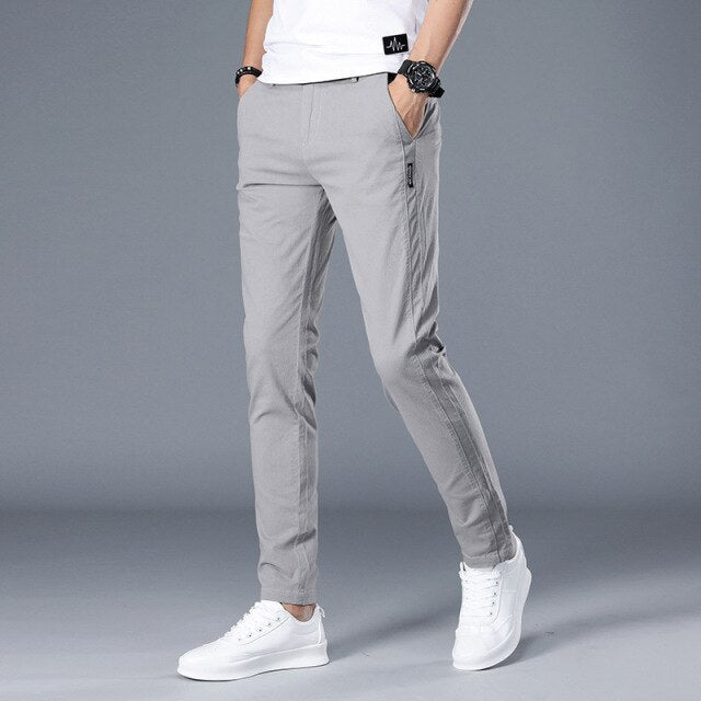 Antonios Perfect Fit Casual Pants Men - AntoniosClothing - Light Grey