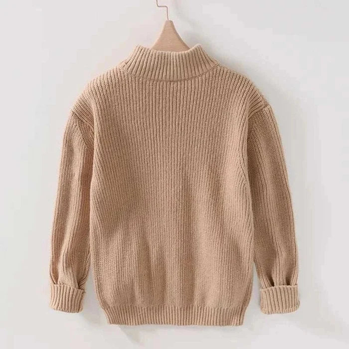Autumn stand collar zipper - AntoniosClothing - Camel