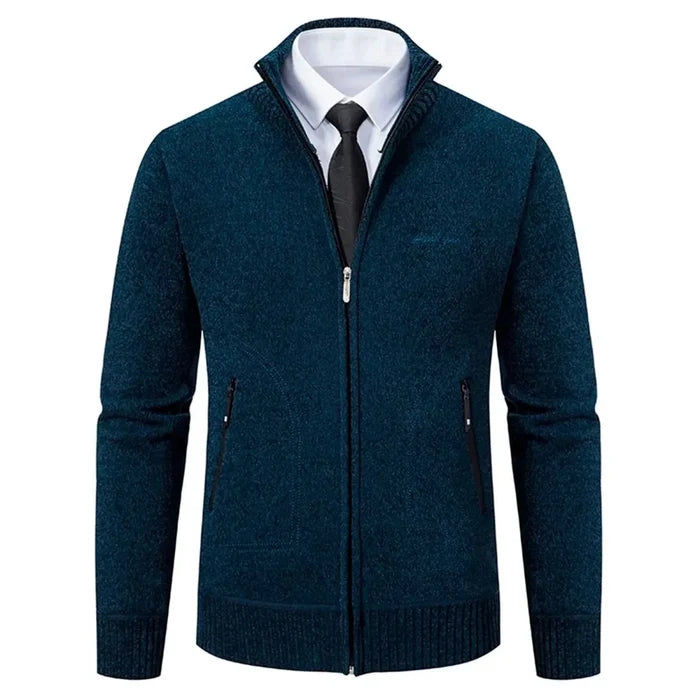 Stand collar sweater with zipper - AntoniosClothing - Grey