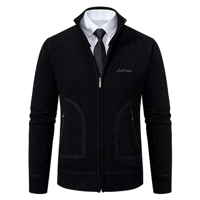 Stand collar sweater with zipper - AntoniosClothing - Grey