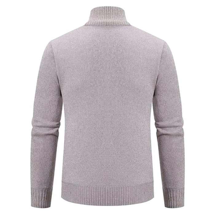 Stand collar sweater with zipper - AntoniosClothing - Grey