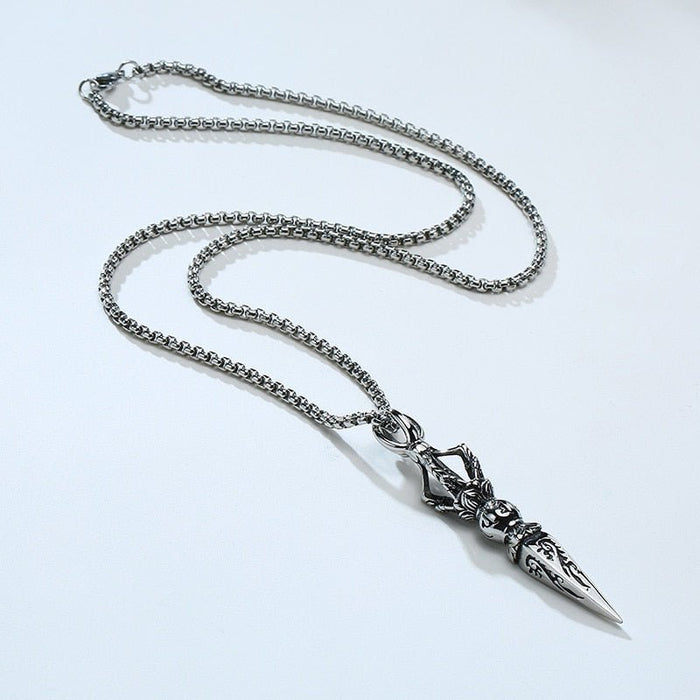 Antonios Saint Stainless Steel Necklace Men - AntoniosClothing - gold