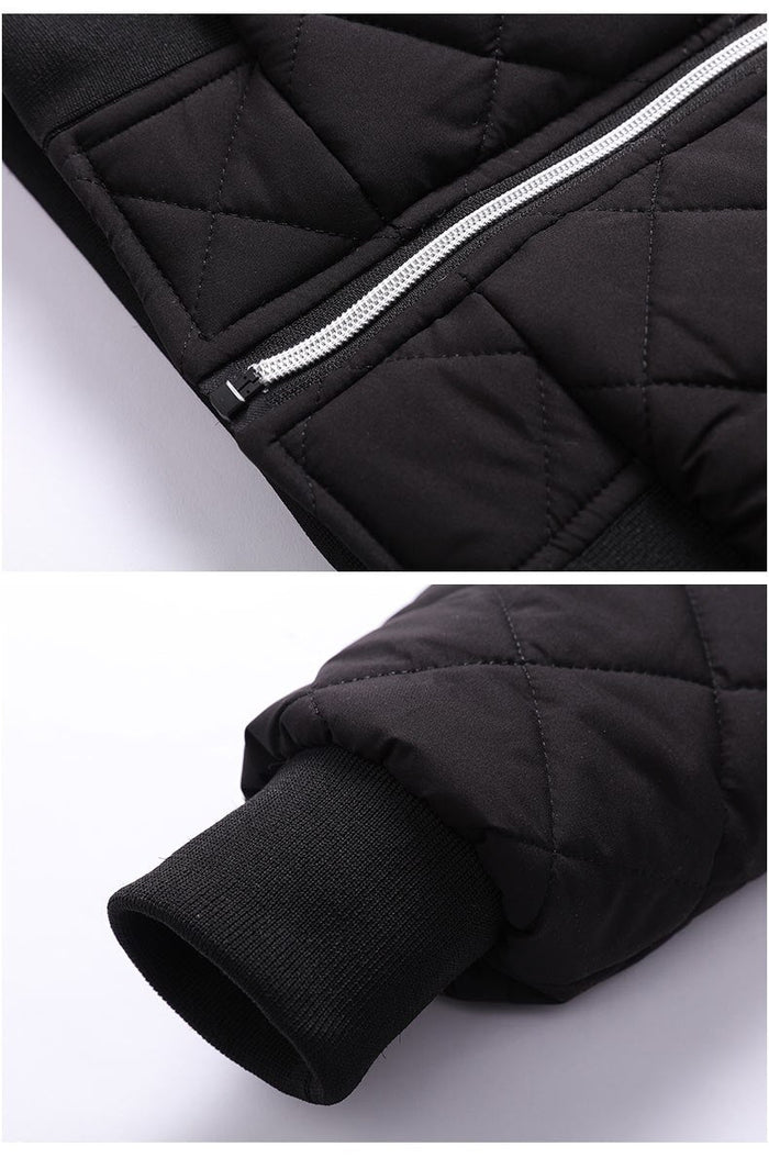 Antonios Winter Slim Fit Cotton Jacket Men - AntoniosClothing - black
