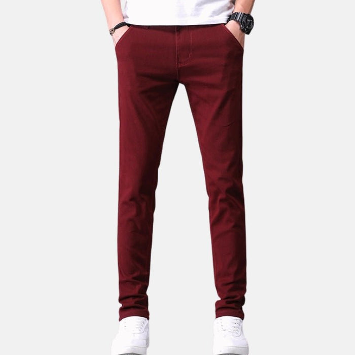 Antonios Slim Fit Cotton Stretch Trousers Men - AntoniosClothing - Black