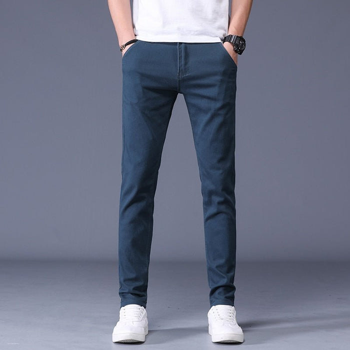 Antonios Slim Fit Cotton Stretch Trousers Men - AntoniosClothing - Khaki