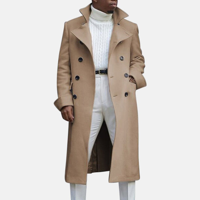Antonios Autumn Solid Coat Men - AntoniosClothing - Khaki