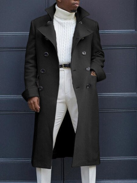 Antonios Autumn Solid Coat Men - AntoniosClothing - Black