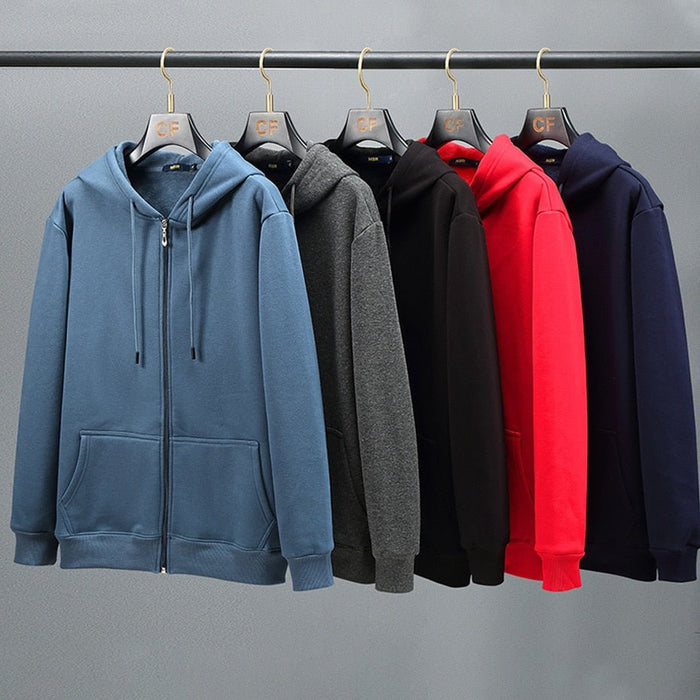 Antonios Solid Hooded Jacket Men - AntoniosClothing - Black