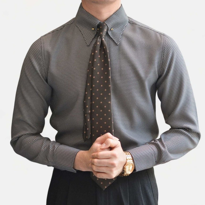 Office tuxedo long-sleeve shirt - AntoniosClothing - Gray