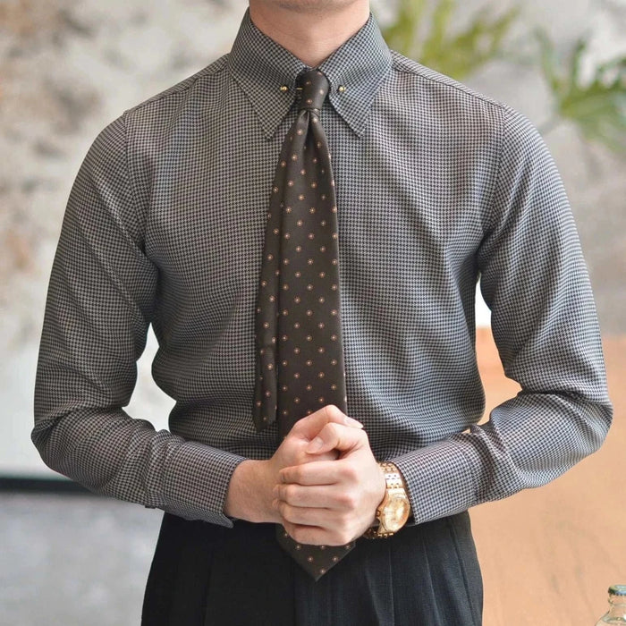 Office tuxedo long-sleeve shirt - AntoniosClothing - Gray