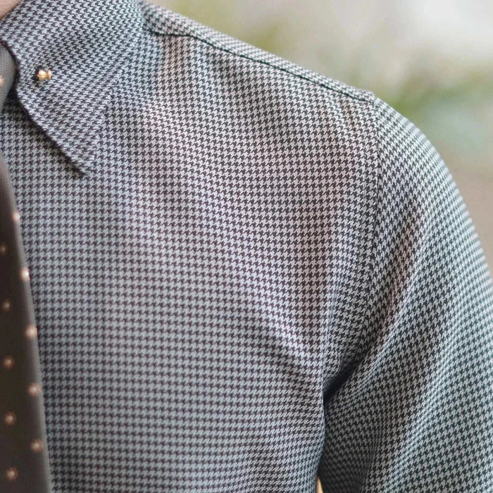 Office tuxedo long-sleeve shirt - AntoniosClothing - Gray