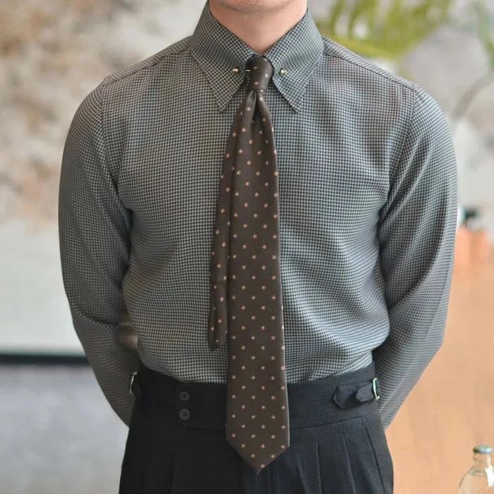 Office tuxedo long-sleeve shirt - AntoniosClothing - Gray