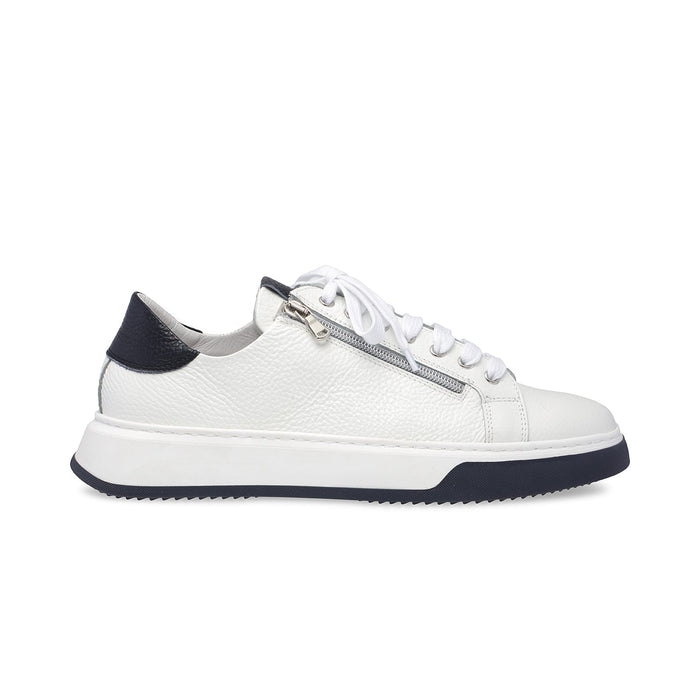 Statement: White Leather & Navy | Men's Trainers for Plantar Fasciitis Shoes Sole Bliss