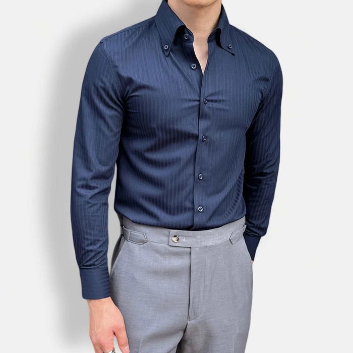 Business casual slim fit shirt - AntoniosClothing - White