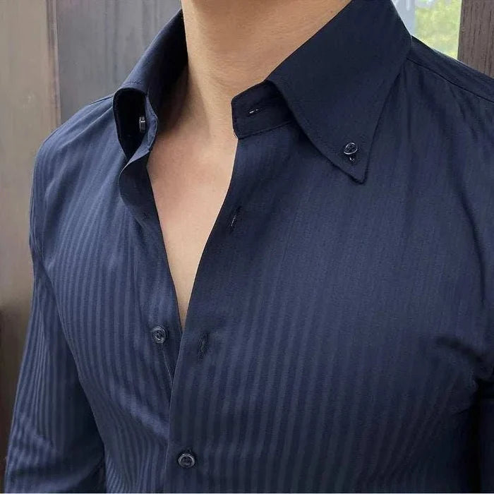 Business casual slim fit shirt - AntoniosClothing - White