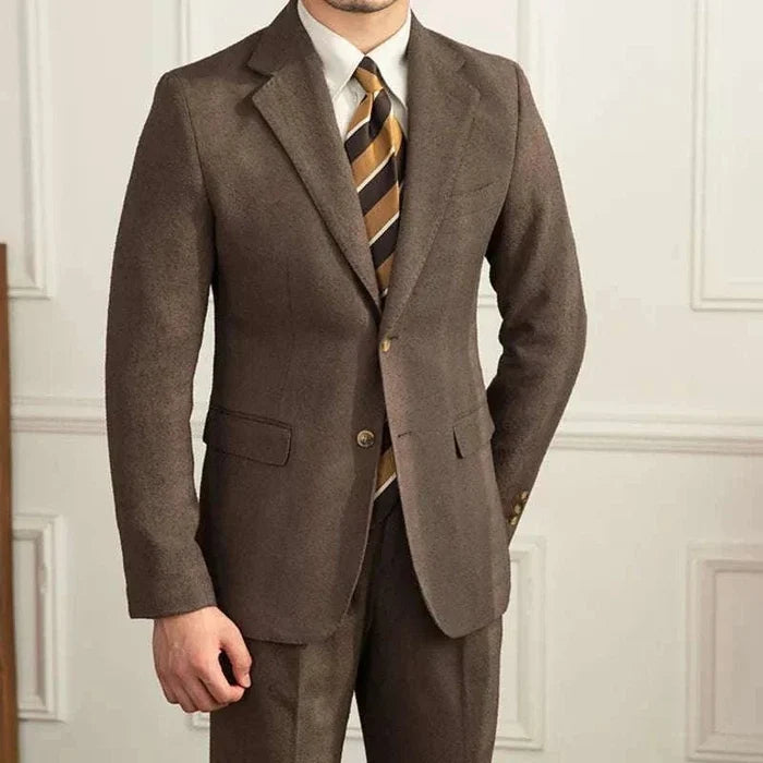 Wedding 2 piece premium suit - AntoniosClothing - Brown suit