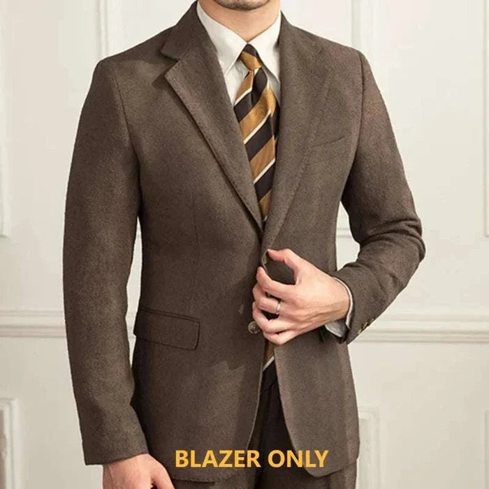 Wedding 2 piece premium suit - AntoniosClothing - Brown blazer