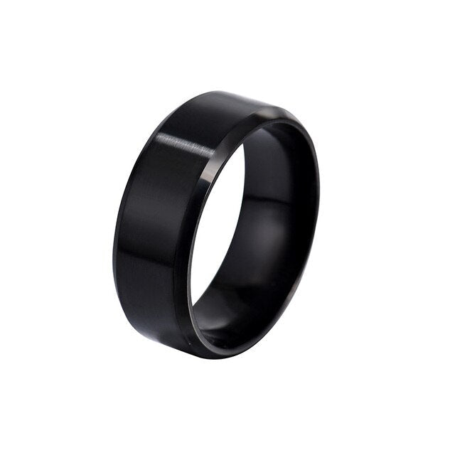 Antonios Titanium Ring Men - AntoniosClothing - black