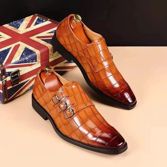 Oxford triple strip-on shoes - AntoniosClothing - Light brown