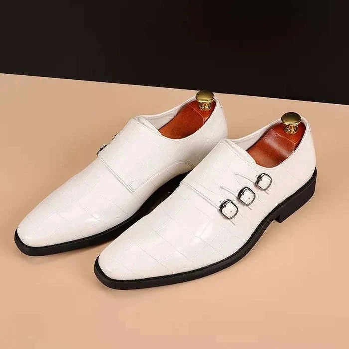 Oxford triple strip-on shoes - AntoniosClothing - White