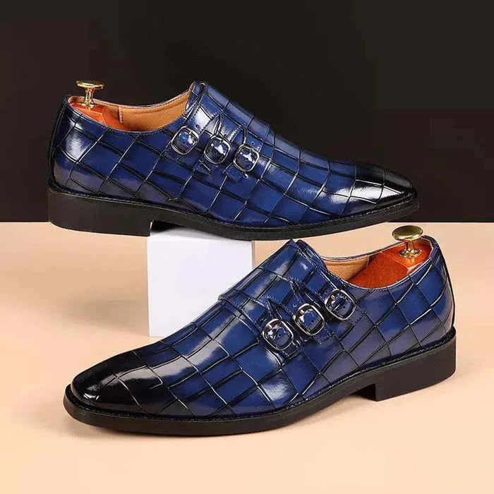 Oxford triple strip-on shoes - AntoniosClothing - Blue