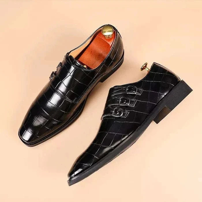 Oxford triple strip-on shoes - AntoniosClothing - Black