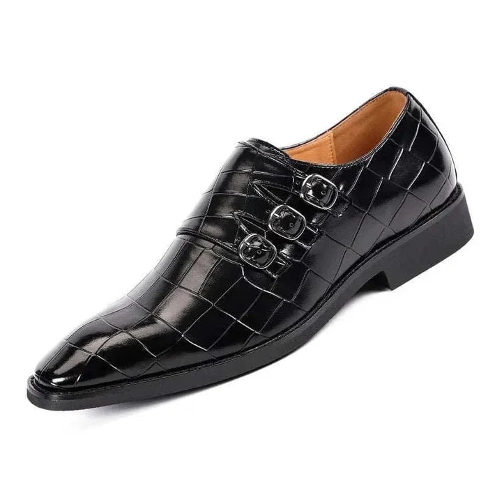 Oxford triple strip-on shoes - AntoniosClothing - Black