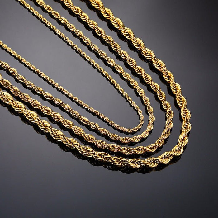 Antonios Twist Stainless Steel Necklace Men - AntoniosClothing - 4mm STEEL