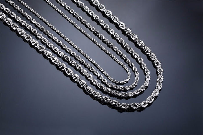Antonios Twist Stainless Steel Necklace Men - AntoniosClothing - 4mm STEEL