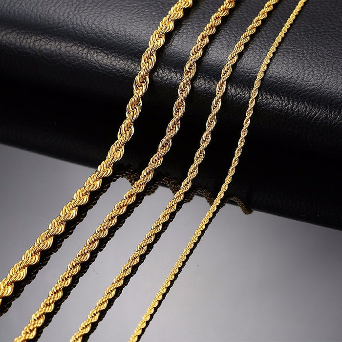 Antonios Twist Stainless Steel Necklace Men - AntoniosClothing - 4mm STEEL