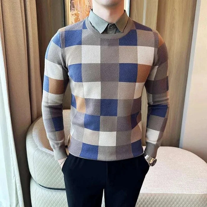 Tone two color sweater - AntoniosClothing - Grayish Green
