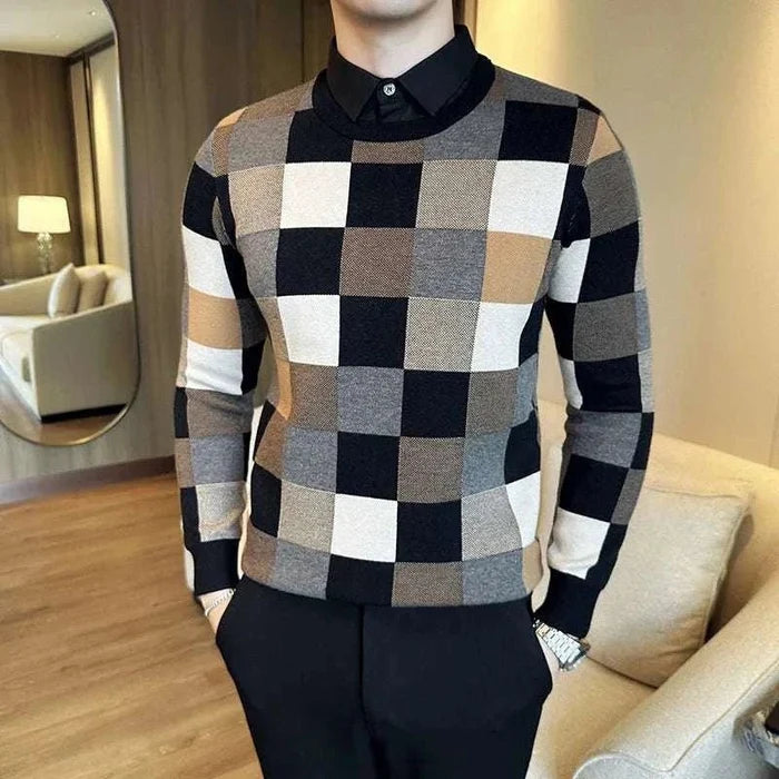 Tone two color sweater - AntoniosClothing - Grayish Green