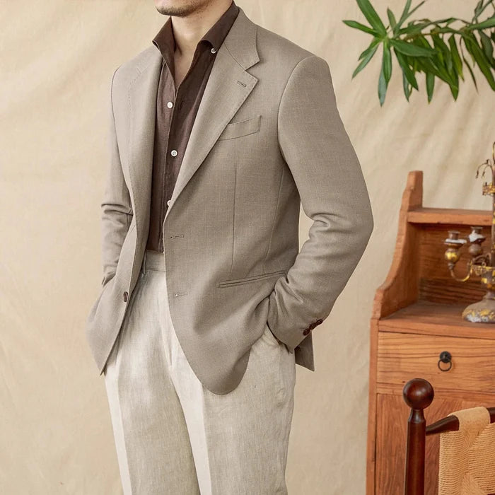Business linen relaxation jacket - AntoniosClothing - Medium yellow