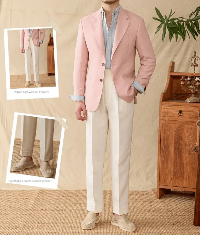 Business linen relaxation jacket - AntoniosClothing - Medium yellow