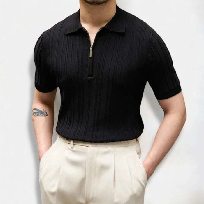 Spring zipper t-shirt men - AntoniosClothing - White