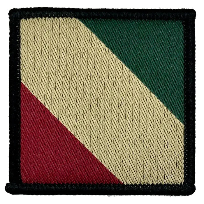 Single Mercian Regiment TRF patch with hook & loop backing in regulation pattern, showing green, cream, and red stripes for tactical recognition. 1 Flash from  John Bull Clothing