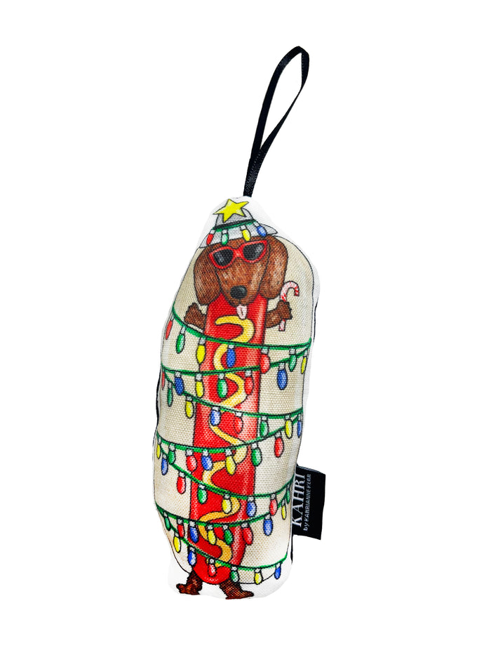 Mini Holiday Hotdog Ornament