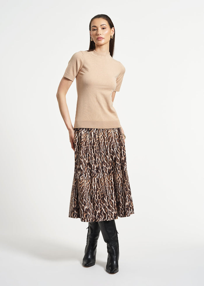 Mock Neck Short Sleeve Sweater