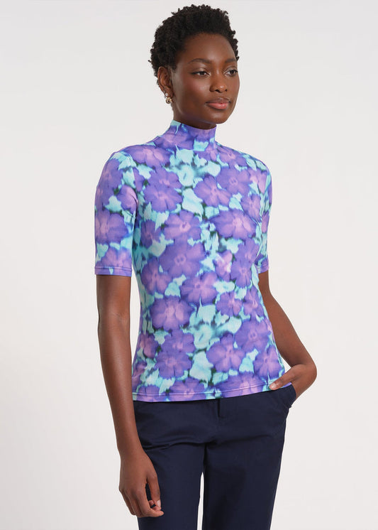 Mock Neck Three-Quarter Sleeve Sweater