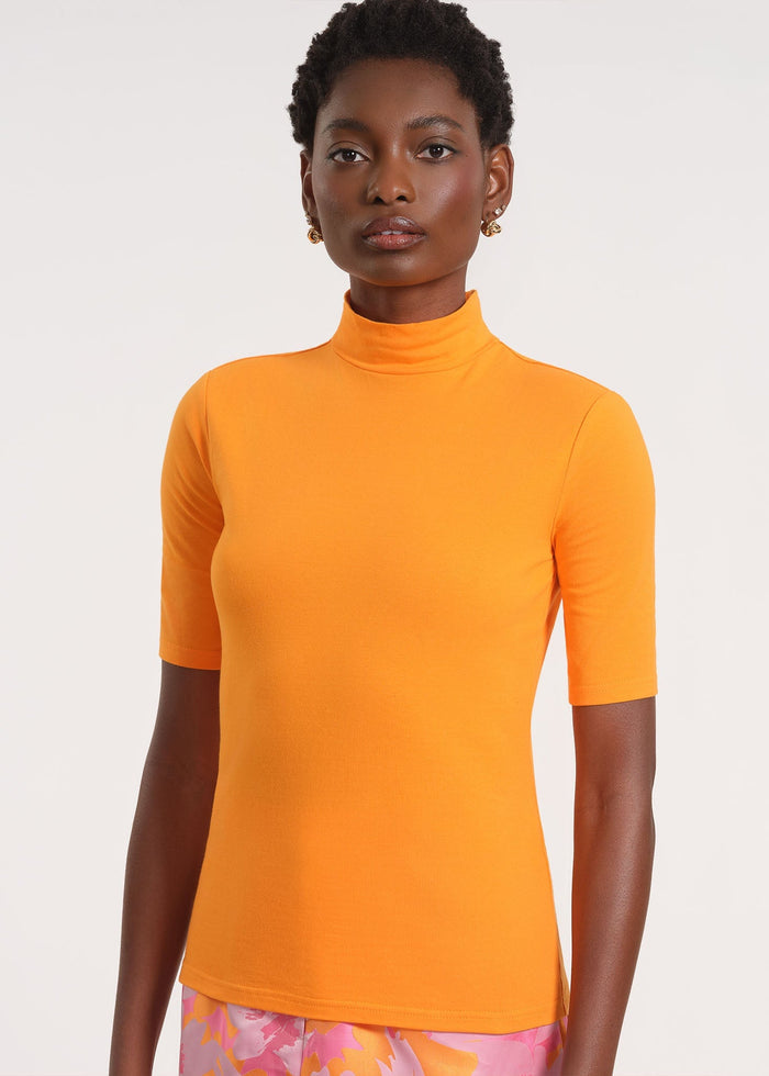 High-Neck Sweater with Mock Collar