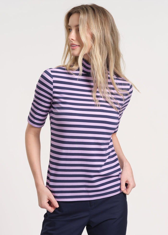 Mock Neck Three-Quarter Sleeve Sweater